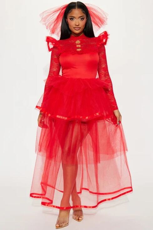 Party king Dresses & Skirts - NEW Party King Twisted Bride to Be Beetlejuice Lydia Costume Size XS